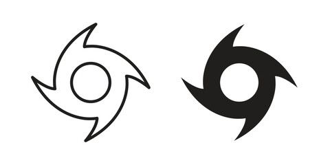 Obraz premium Hurricane icons for apps and print media. Editable stroke and flat icons