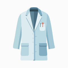 Flat icon of doctor coat with pocket detail.