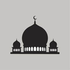 Flat icon of mosque dome silhouette without details
