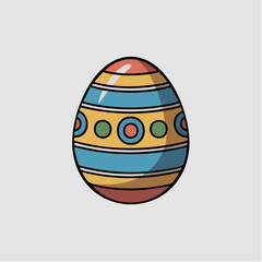 Minimal vector icon of Easter egg with simple pattern