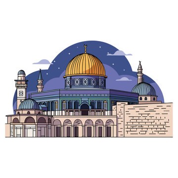 Dome of the rock jerusalem mosque al aqsa islamic architecture golden dome