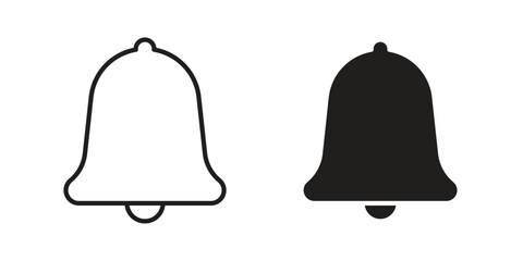 Notification icons for apps and print media. Editable stroke and flat icons