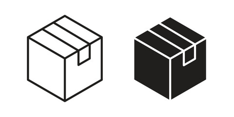 Obraz premium Package icons for apps and print media. Editable stroke and flat icons