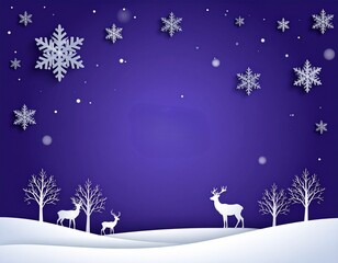 Naklejka premium 雪が降る森 冬の壁紙 イラスト