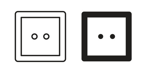 Socket icons for apps and print media. Editable stroke and flat icons