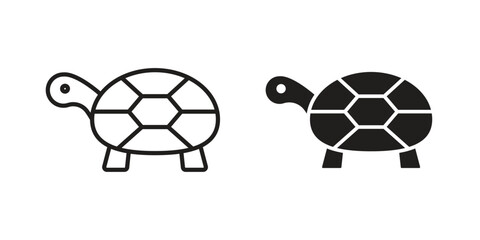 Obraz premium Tortoise icons for apps and print media. Editable stroke and flat icons