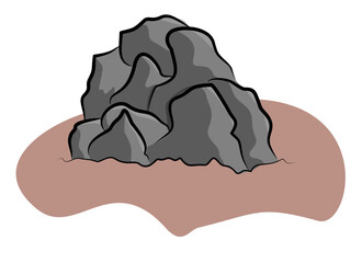 Set of Cartoon Vector Rock Formations and Stone Boulders for Game Design and Landscape Illustration