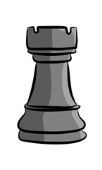 Grey Chess Bishop Piece Vector Illustration for Strategy and Gaming