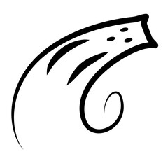 Abstract Black Swirl Swoosh Vector Graphic Element for Branding and Decoration