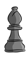 Grey Chess Bishop Piece Vector Illustration for Strategy and Gaming