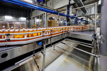 Production line of bottling of beverage into plastic bottles