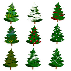 A set of stylish New Year's trees as elements for your design.
