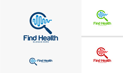 Health Search Magnifying Glass Logo Design.