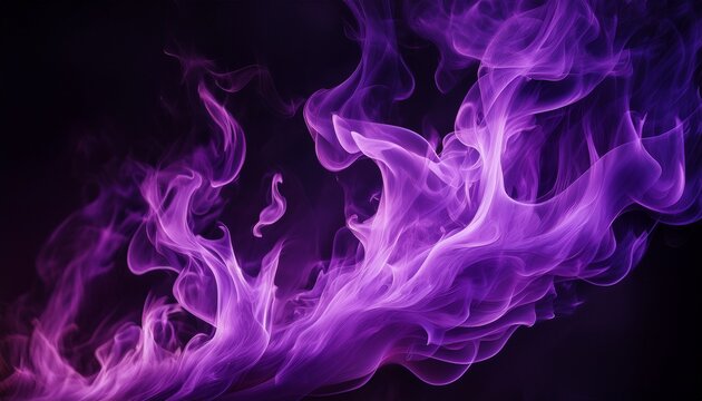 Vibrant Purple Flame Burns Intensely Against A Deep Black Background
