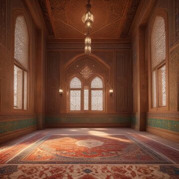 Arabic geometric patterns adorning a richly decorated room ,  pattern,  brown,  abstract