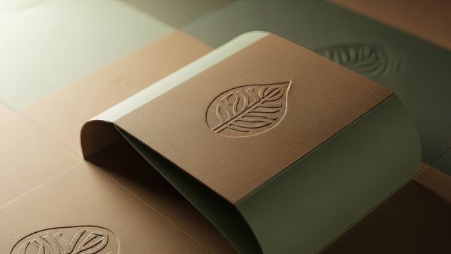 Elegant Bronze Packaging with Embossed Leaf Logo