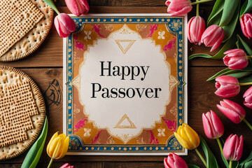 Greeting Card Traditional religion Judaism Jewish Holiday of Passover Pesach in Israel AI Generative