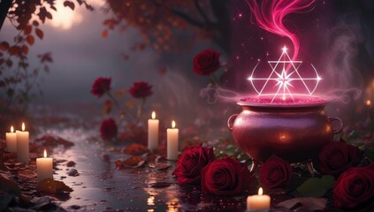 candles and christmas tree