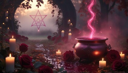 christmas candle and christmas tree