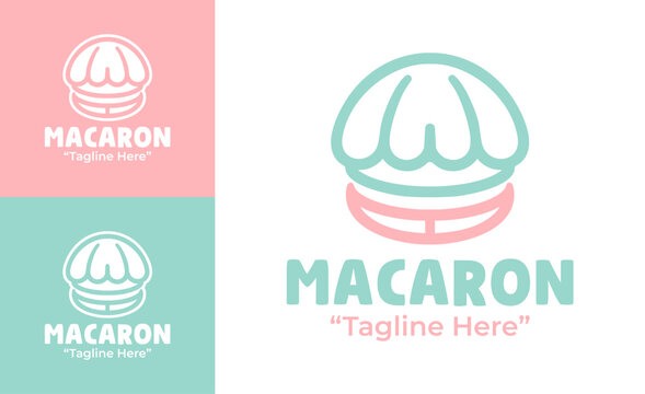 Macaron Shop Logo Cute Sweet Dessert Identity
