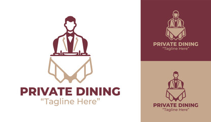 Private Dining Logo Elegant Restaurant Brand Identity