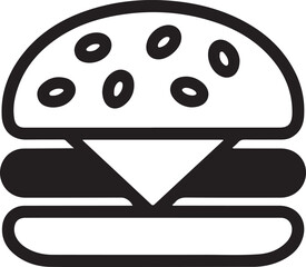 Fototapeta premium Black and White of a Hamburger with Six Onion Rings food