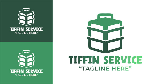 Tiffin Service Logo Clean Daily Meal Identity
