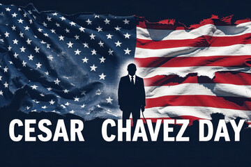 Greeting card Cesar Chavez Day, social rights and work condition agricultural workers AI Generative