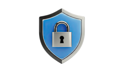 Security Shield with Padlock - Protection Concept