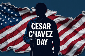 Greeting card Cesar Chavez Day, social rights and work condition agricultural workers AI Generative