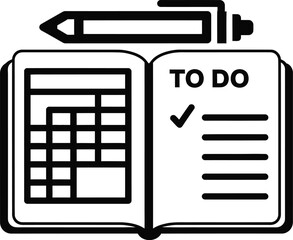 Todo list and calendar icon