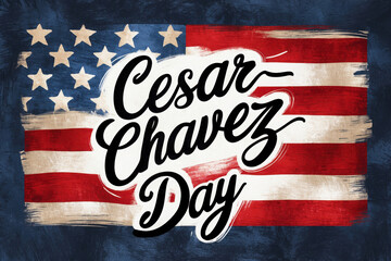 Greeting card Cesar Chavez Day, social rights and work condition agricultural workers AI Generative