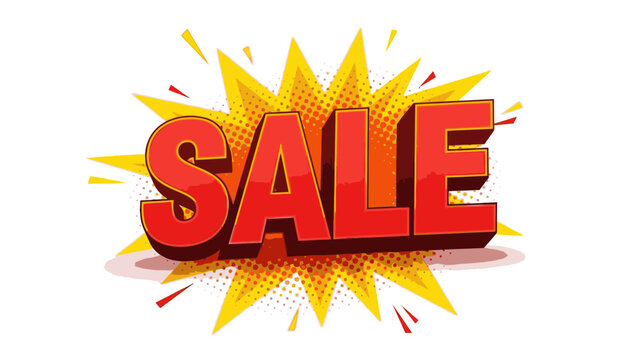 Vibrant sale sign with explosive yellow background