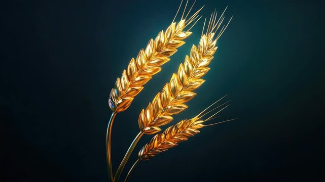 Glowing, fresh wheat kernels