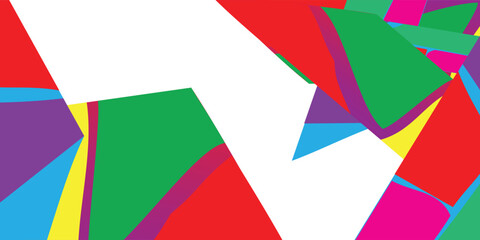 Abstract colorful rainbow striped paper banner. RGB vector illustration. For party, new year, Eid, Christmas, presentation background.