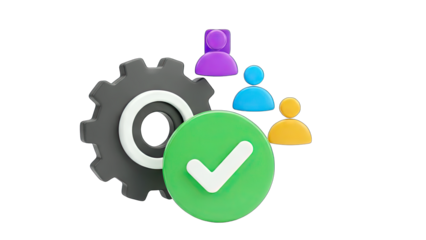 Teamwork and Process Approved: 3D Illustration