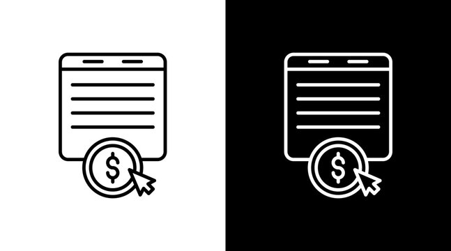Pay Per Click Outline White Icon Set Design