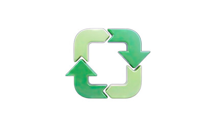 Recycle Symbol with Arrows on White Background