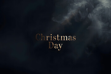 Dark Cloud Christmas Day Background with Gold Ethereal Text