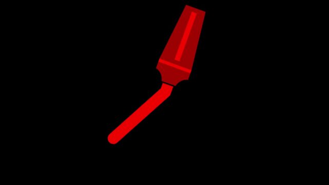 Animation of drawing red cross mark with a highlighter on a black screen.