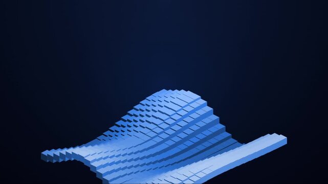 Abstract blue layered wave surface animation with depth modern corporate and technology visuals