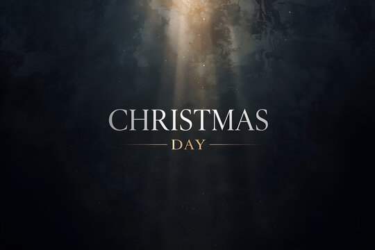 Dark Spiritual Christmas Day Background with Light Beam