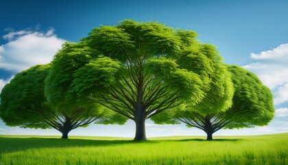 A Cluster Of Lush Green Trees Surrounded By Grass Symbolizing Nature And Vitality In A Serene Environment