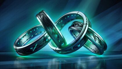 3d render of a dna strand on black background