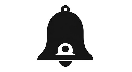 Simple black and white bell icon for notifications and alerts.