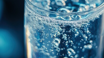 Sparkling water in a glass