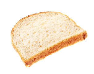 Slice of toast bread isolated on white