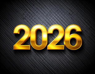 2026 golden colour on dark black background new years design