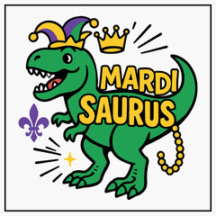 Mardi Saurus Funny Mardi Gras Festival T-shirt Design