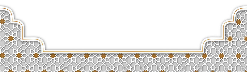 Intricate Islamic Pattern Frame with Gold Accents